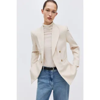 H&M Blazer in Light Beige at Nordstrom, Size Xx-Large