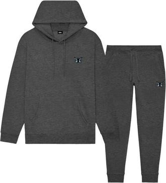 Dalix Butterfly Midweight Relaxed Sweatsuit in Charcoal Htr at Nordstrom, Size Xx-Large