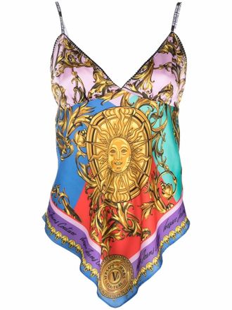 Versace Jeans Couture Tanktop met barokprint - Blauw
