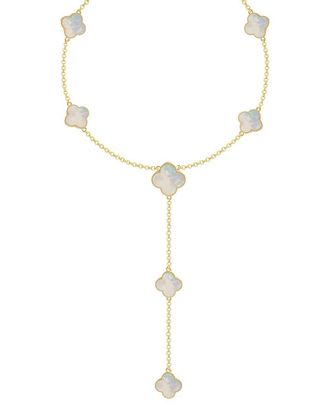 Gabi Rielle 14K Over Silver Mother Of Pearl Lariat Necklace