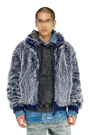 Diesel Shaggy winter jacket - Winter Jackets - Man - Blue