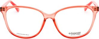 Polaroid PLDD372 Rectangular Plastic Frame Eyeglasses - Coral