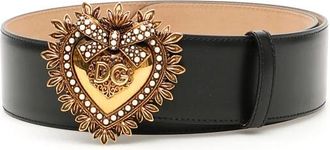 Dolce & Gabbana Devotion Riem - Dames - Riemen - Zwart - 80 CM - Leer - Accessoires