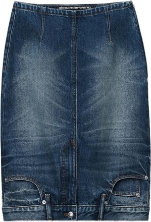 Alexander Wang Upside Down Denim Pencil Skirt