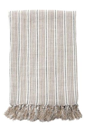 Pom Pom at Home Newport Bed Blanket in Natural /Midnight at Nordstrom, Size King
