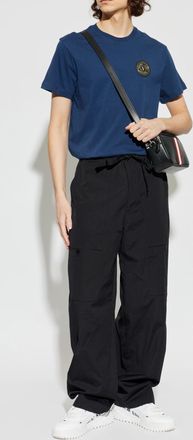 Versace Jeans Couture T-shirt With Logo Patch, Mens, Navy Blue