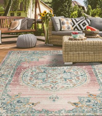 Merinos Teppich »Salsa Outdoor 20053« rechteckig 4 mm Höhe In- und Outdoor geeignet, Aussenbereich, Balkon, robust, Vintage