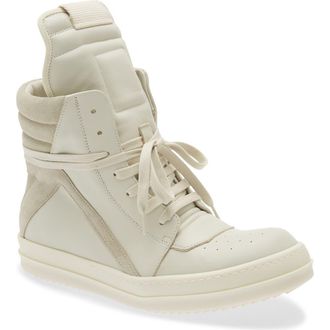 Rick Owens Geobasket High Top Sneaker in Dirty Milk/Pearl Milk at Nordstrom, Size 10Us