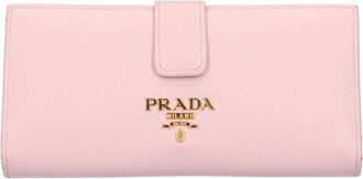 Prada Pink Leather Long Wallet (Bi-Fold) (Pre-Owned)