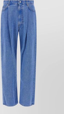 Marni pleated denim trousers with side and back pockets