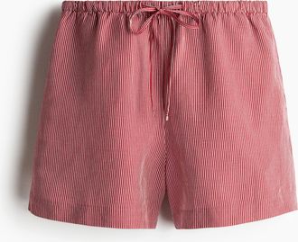 H&M Kordelzugshorts aus Leinenmix - Red