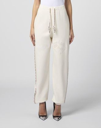 Philipp Plein Washed Joggers Tennis Club Crystals Women in Offwhite at Nordstrom, Size X-Small/small
