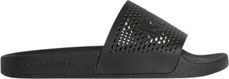 Karl Lagerfeld Kondo 2.0 Slide - Dames - Sandalen - Zwart - 37 EU - Leer - Schoenen