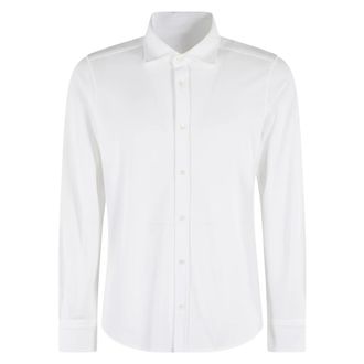 Circolo 1901 Wit Piquet Jersey Overhemd - Heren - Zakelijke Overhemden - Wit - S - Katoen - Overhemden