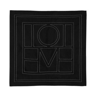 Toteme Embroidered Monogram Silk Scarf - female - Tot&ecirc;Me - Silk Scarves - Black - ONE SIZE - Accessories