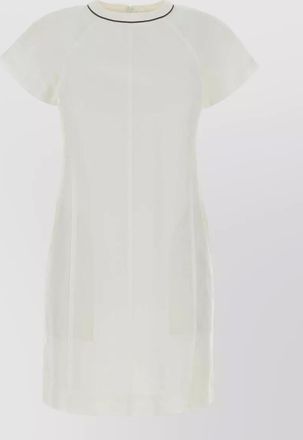 Brunello Cucinelli viscose blend dress cap sleeves crew neckline
