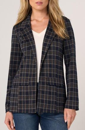 Liverpool L.A. Boyfriend Blazer in Navy/tan Plaid at Nordstrom, Size X-Large
