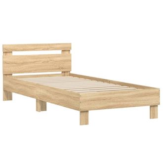 vidaXL Estructura Cama Con Cabecero Sin Colch&oacute;n Roble Sonoma 90x190 Cm Vidaxl