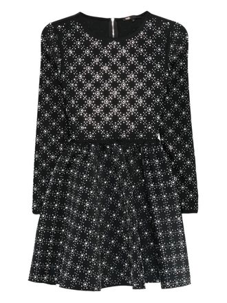 Maje rhinestone-embellished knitted dress - women - Polyamide/Elastane/Polyester - 38 - Black