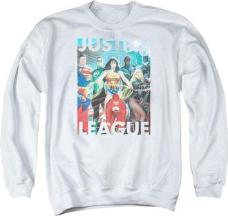 Gildan Justice League of America Hall Of Justice Adult Crewneck Sweatshirt