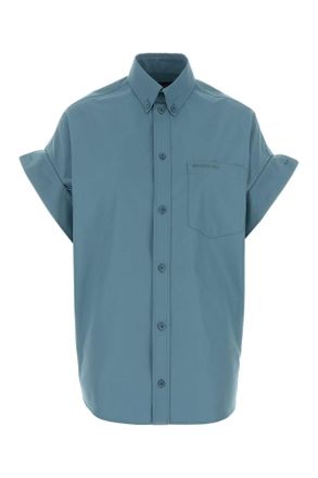 Balenciaga Air Force Blue Poplin Oversize Shirt