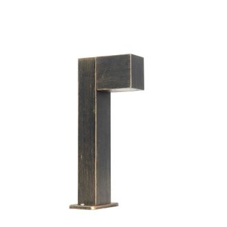 QAZQA Qazqa Industrial L&aacute;mpara Exterior De Pie Industrial Oro Envejecido 35 Cm Ip44 - Baleno Aluminio /vidrio Alargada Adecuado Para Led Max. 1 X 35 Watt