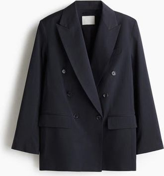 H&M Oversized Twill Blazer in Dark Gray at Nordstrom, Size Xx-Small