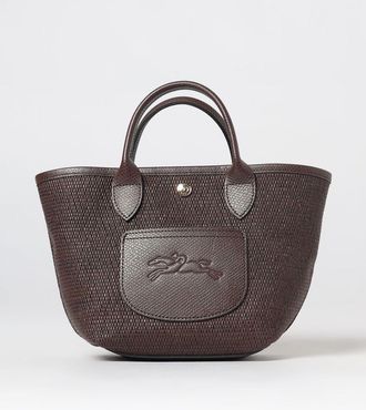Longchamp Mini tote Le Pliage Collection in rafia con manici in pelle