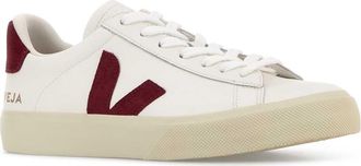 Veja Womens White Leather Campo Sneakers Whitegrenat