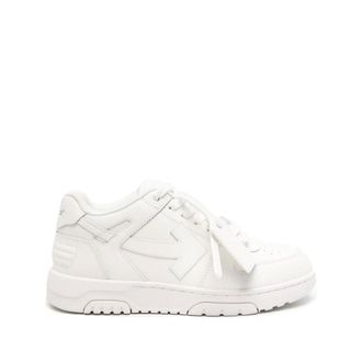 Off-white Schoenen, Heren, Wit, 44 EU, Leer, Witte Leren Sneakers met Pijlenmotief