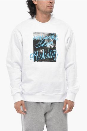 Off-white SEASONAL Brushed Cotton Crewneck Sweatshirt ROCKS TYPE size Xxl