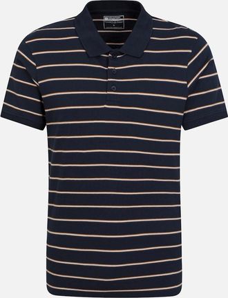 Mountain Warehouse Mens Mountain Warehouse Mens Wren Stripe Cotton Polo Shirt - Navy - Size: 36