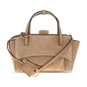 Hidesins Tassen, Dames, Beige, ONE Size, Leer, Flap Small Bag