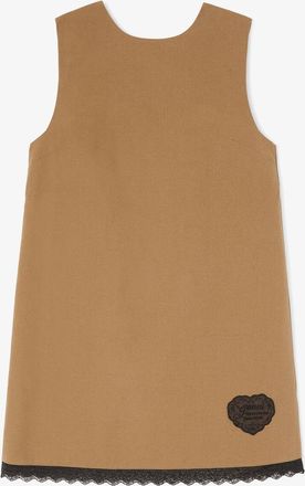 Ganni Gold Dress in Beige Cotton - Size 34 Organic