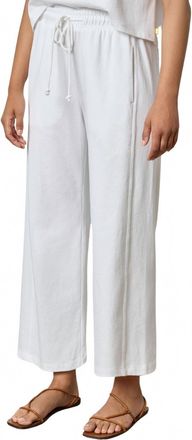 Lilla P Womens Seamed Wide Leg Pant In White