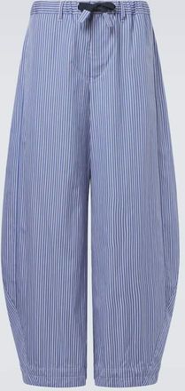 sacai Striped cotton poplin wide-leg jeans