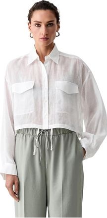 Isabelle Blanche Shirt met trekkoordzoom - Dames - Overhemden - Wit - L - Katoen - Overhemden