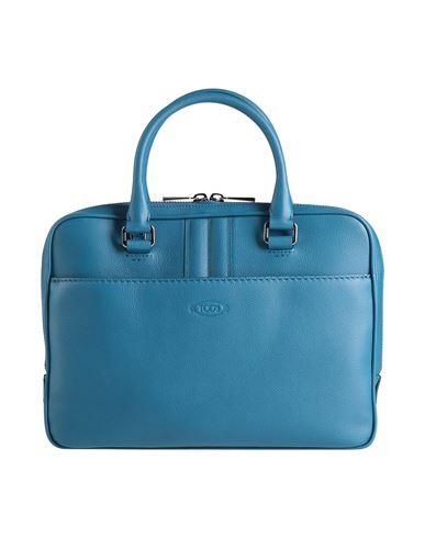 トートバッグ Timeless leather handbag blue micro Powder T TOD'S