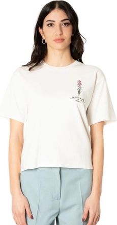 Max Mara Tops, Dames, Wit, L, Katoen, T-shirt met print