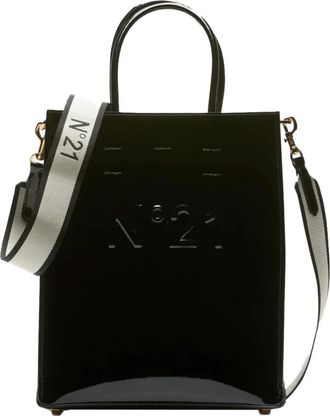 N&deg;21 Verticale Tote Tas met Logo Detail - Dames - Handtassen - Zwart - ONE Size - Tassen