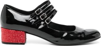 Saint Laurent Mary Janes con triplo cinturino - Nero