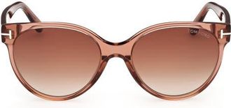 Tom Ford Tallulah 56mm Gradient Round Sunglasses in Terracotta /Brown Lens at Nordstrom