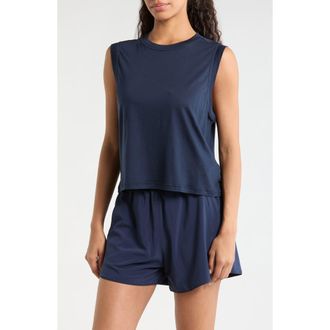 Smartwool Active Ultralite Crop Tank in Deep Navy at Nordstrom, Size Medium