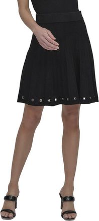 DKNY Logo Grommet Sweater Skirt