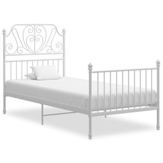 Berkfield Home Bed Frame White Metal 90x200 cm