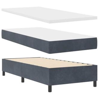 vidaXL Vidaxl - Cama Tipo Box Spring Gris Oscuro 100 X 200 Cm Terciopelo
