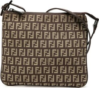 Fendi 2000-2010 Zucchino Canvas crossbody bag - Marrone
