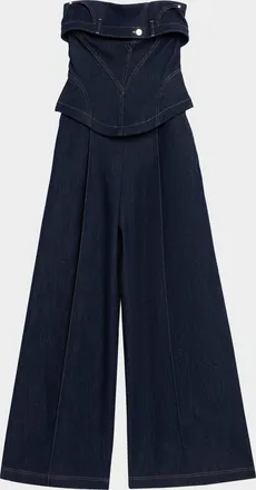 Et Ochs Jordan Strapless Corset Denim Jumpsuit