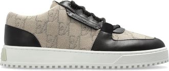 Emporio Armani Sportschoenen met Monogram - Heren - Sneakers - Beige - 41 1/2 EU - Leer - Schoenen