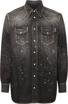 Philipp Plein Heren, Overhemden, Grijs, Maat: M Denim
